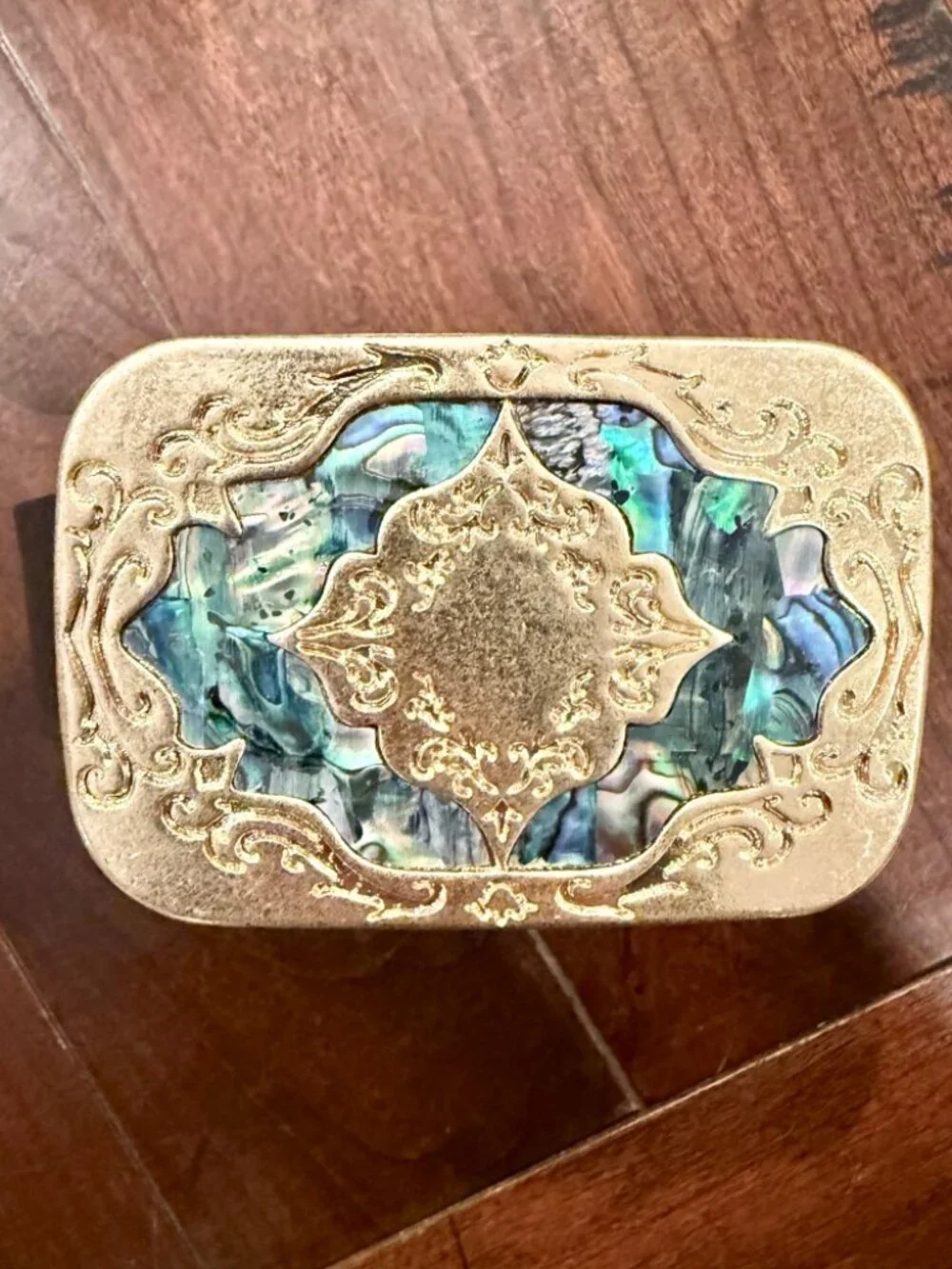 New! Everstar Western Abalone Shell Inlaid Leather Belt Size Small